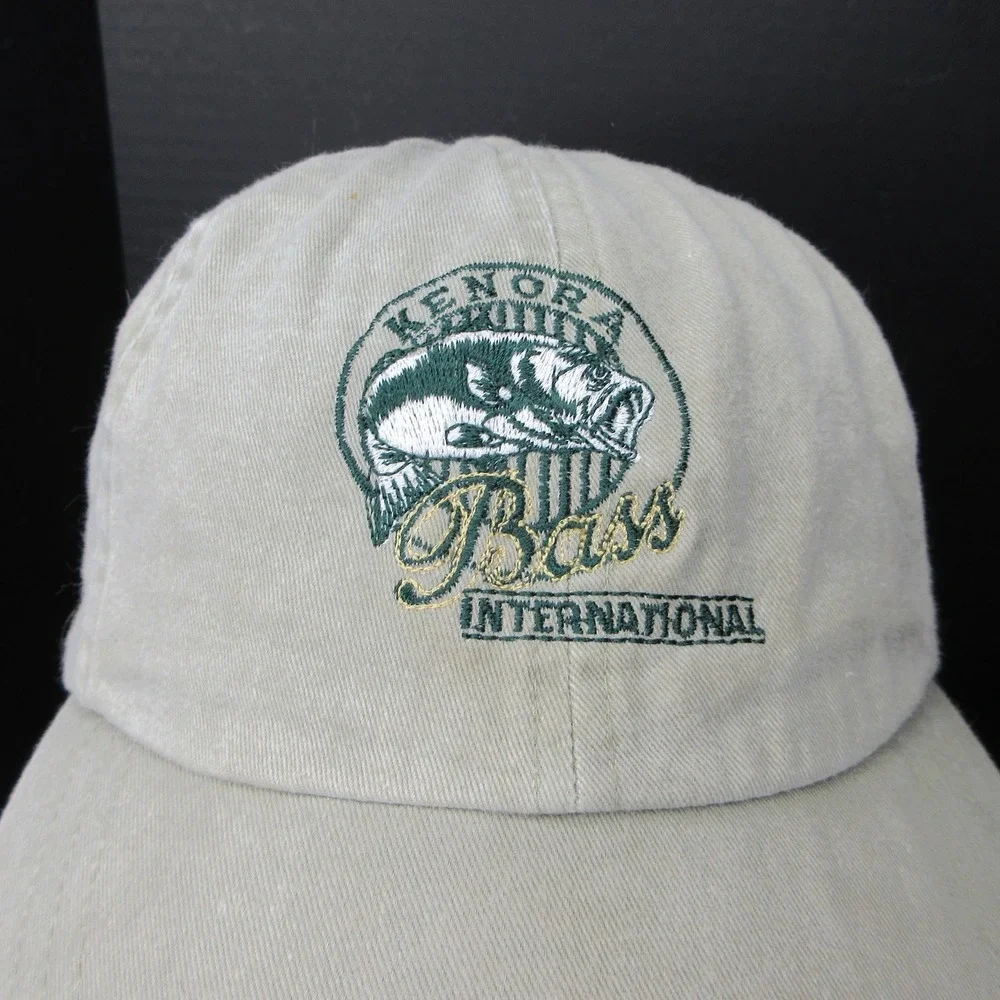 Kenora Bass International Khaki Dad Hat Adjustable Fishing Baseball Hat Cap